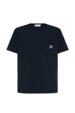 Granatowy T-shirt z logo JW Anderson - Vitkac Polska